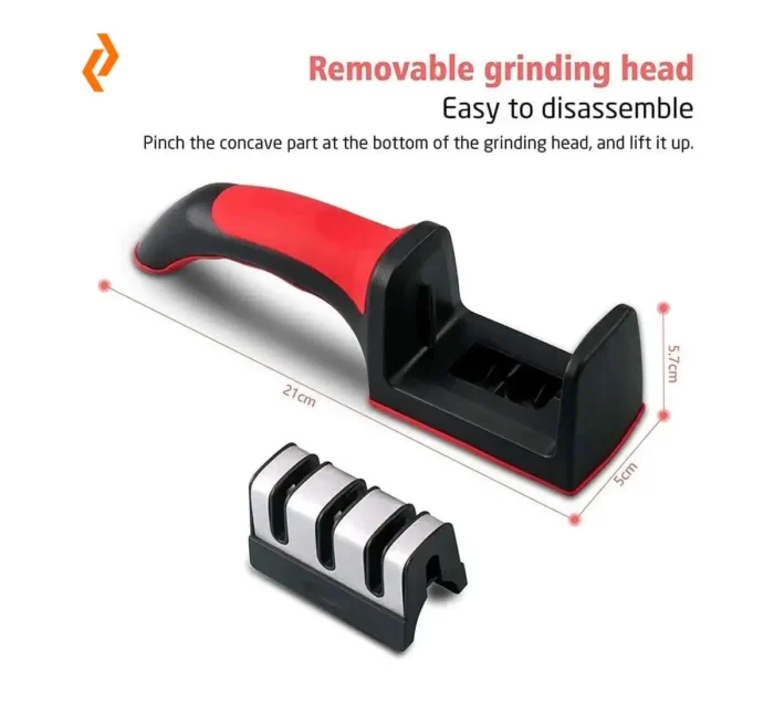 Kitchen Knife Sharpener with Free Stainless Steel Straw 3-Stage Sharpening Tool Biswayads.com