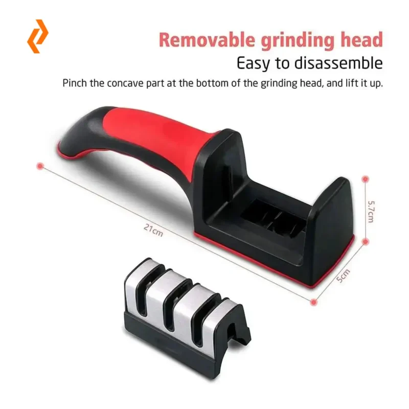 Kitchen Knife Sharpener with Free Stainless Steel Straw 3-Stage Sharpening Tool Biswayads.com