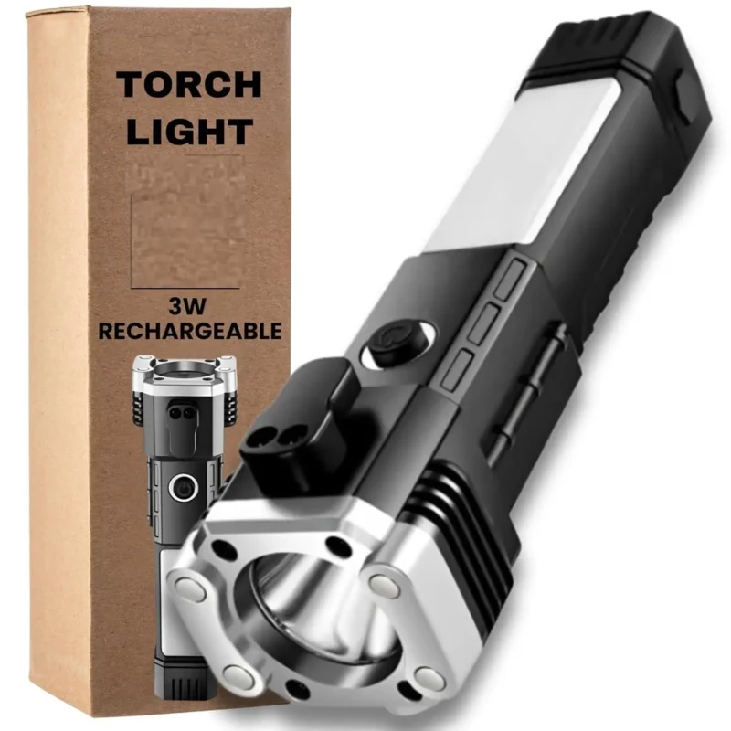 Torch Light, LED 3W Rechargeable Torch Flashlight 1