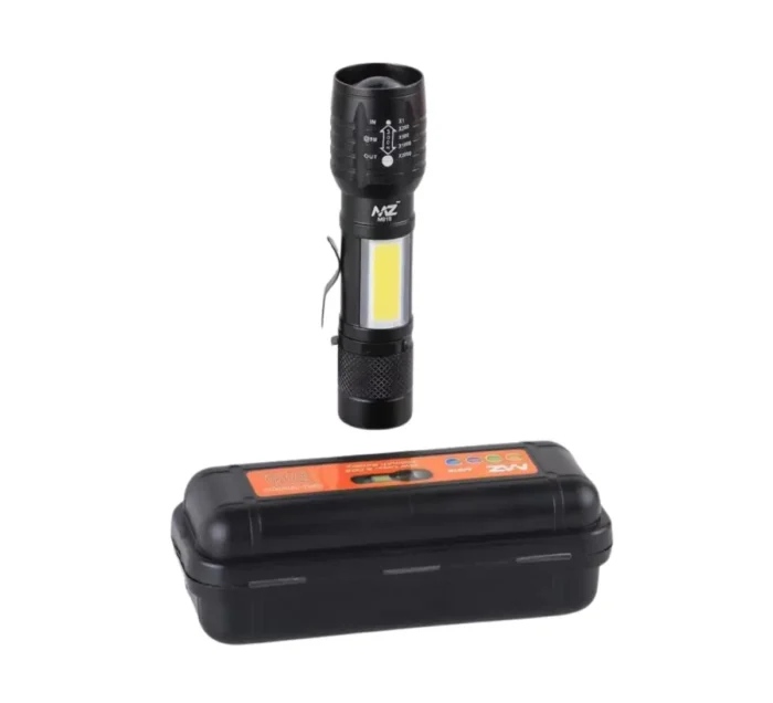 3-in-1 25W Rechargeable Metal Torch Mini Small Flashlight with Zoomable Torch, Shower Light, and Laser Light1