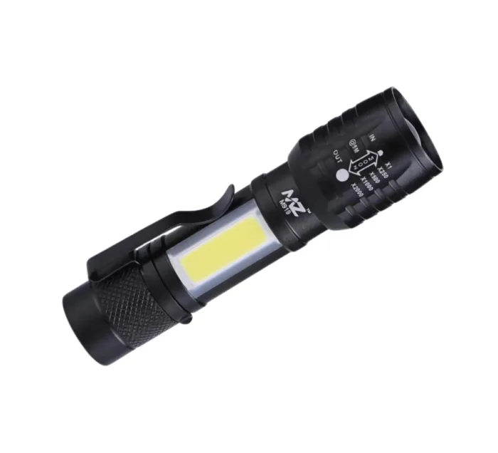 3-in-1 25W Rechargeable Metal Torch Mini Small Flashlight with Zoomable Torch, Shower Light, and Laser Light6