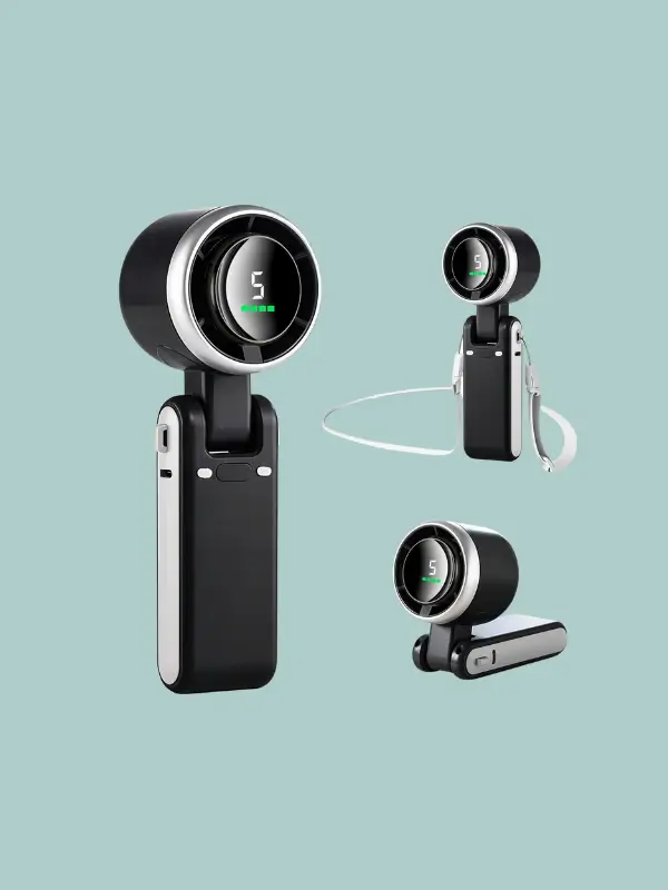 Black edition fan with 5-speed indicator lit on LED screen