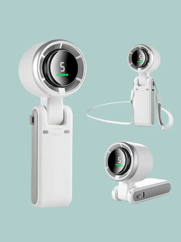 Close-up view of the curved air outlet on white edition fan