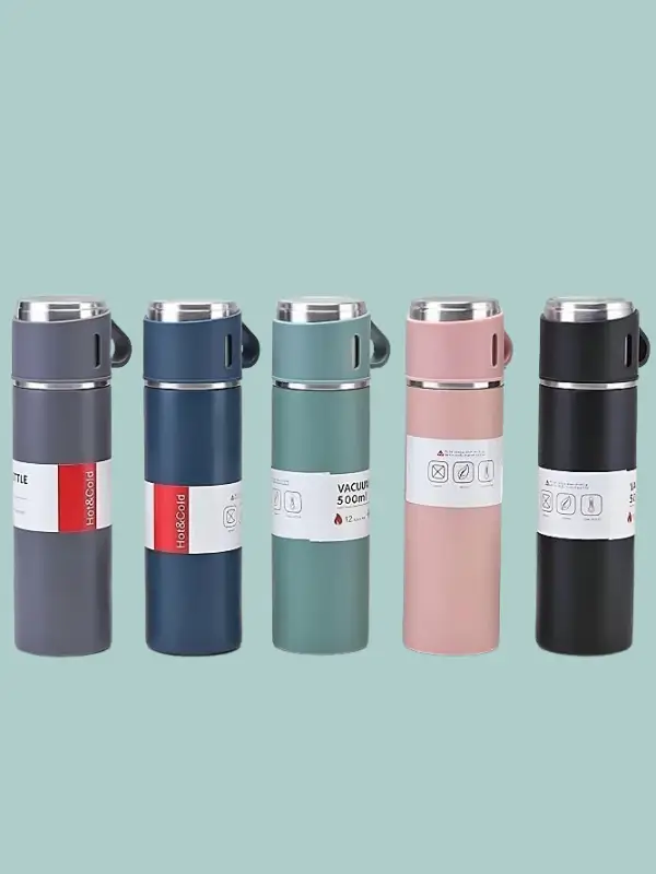 500ml flask and cup gift set with sleek design