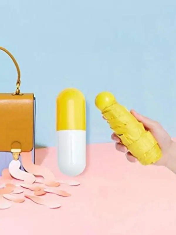 Capsule umbrella showcasing UV-resistant fabric