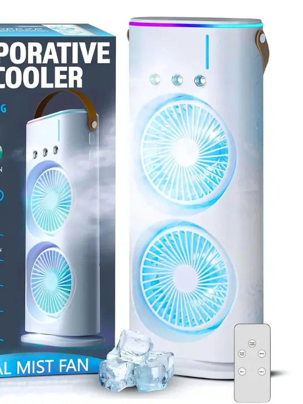 Compact fan with water tank