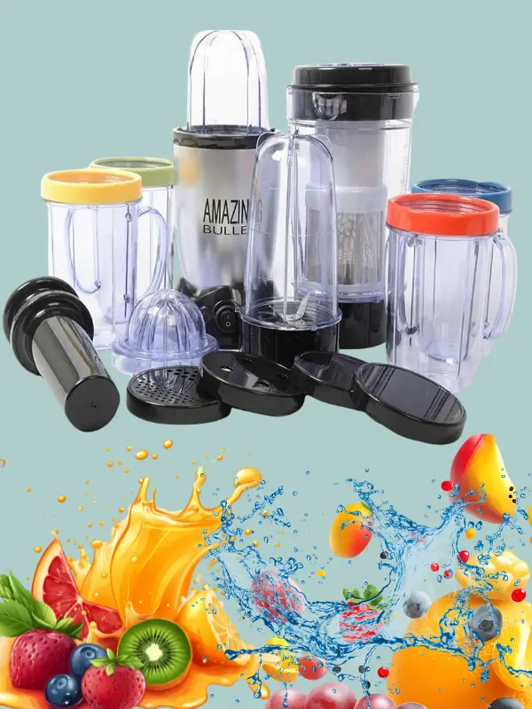 Compact kitchen blender for smoothies, spices, and juices