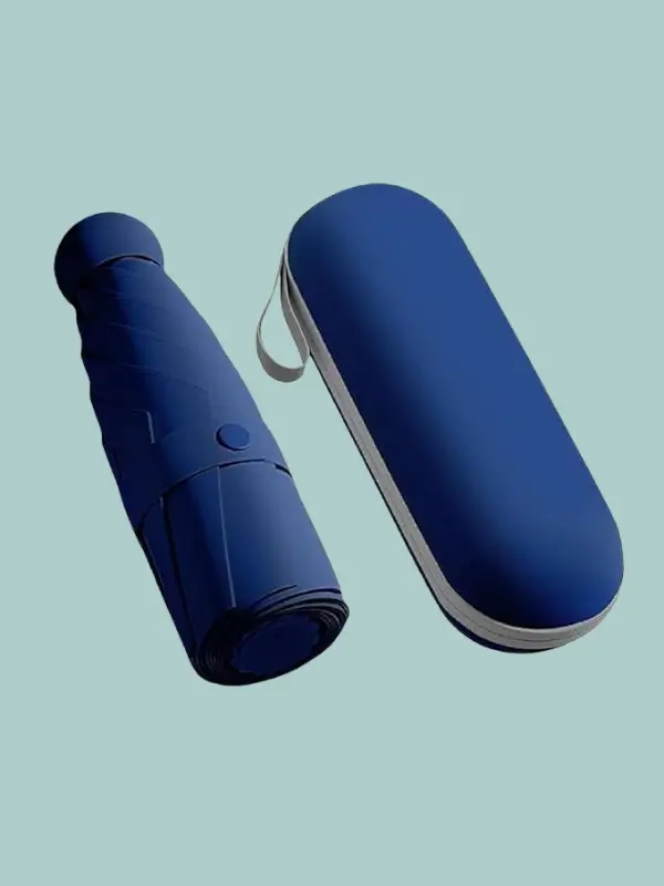 Compact navy blue umbrella for travel and daily use