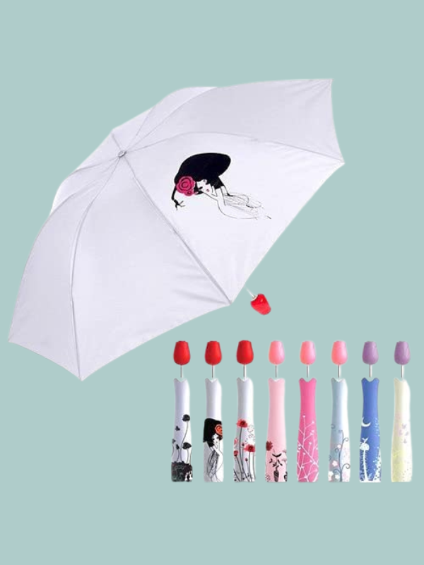 Creative rose-style umbrella case with strap