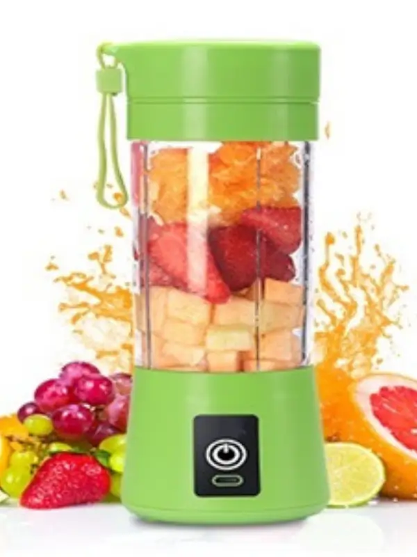 Eco-friendly green mini blender for on-the-go juicing