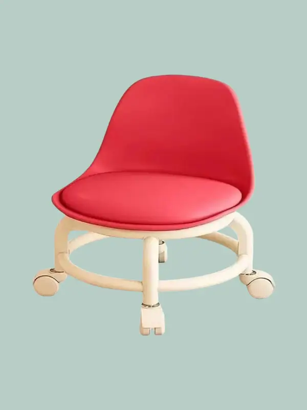 Lineva red mini swivel chair front view