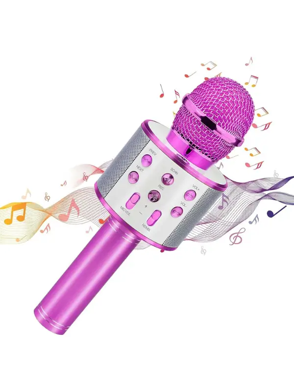 Indis Pink Bluetooth Karaoke Microphone for Kids