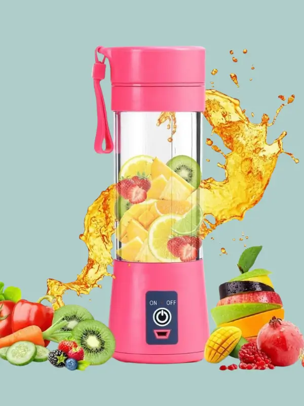 Stylish pink smoothie maker with rechargeable battery