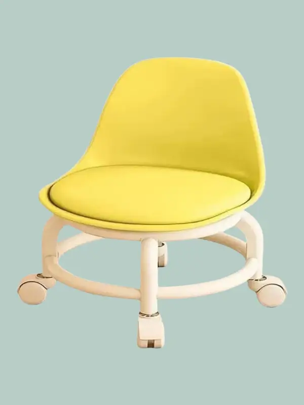 Lineva yellow acrylic mini swivel chair front view