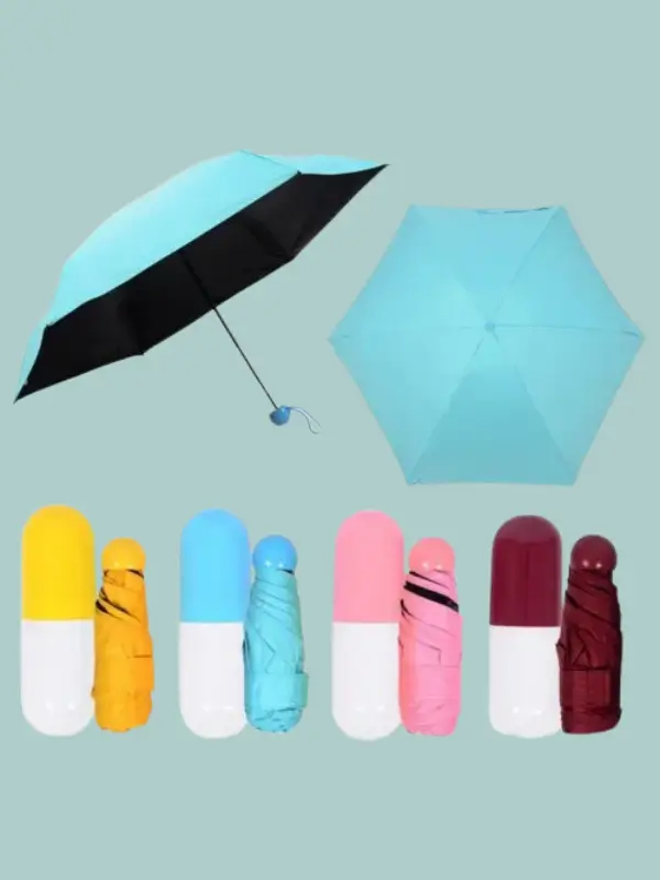 Windproof PixelPush umbrella in closed position