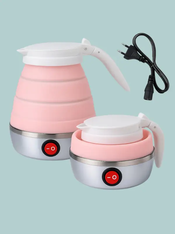 Compact Evox Electric Kettle White Pink Multicolor for Travel