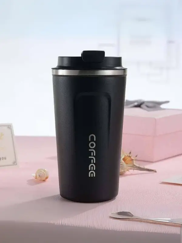 Eco-friendly black stainless steel coffee tumbler 510ml