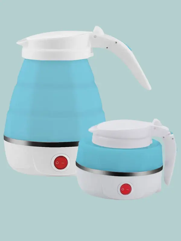 Evox Foldable Hot Water Boiler White and Blue Portable Kettle