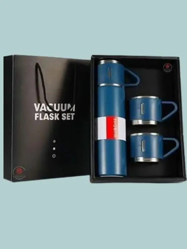 Excellence stainless steel vacuum insulated bottle in navy blue