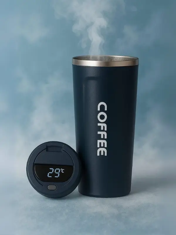 GreenNest blue double wall vacuum insulated coffee cup