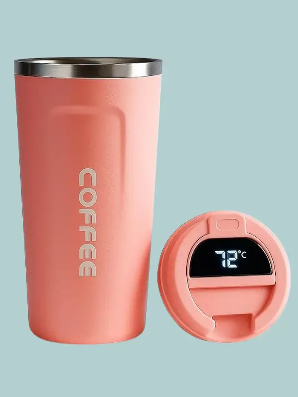 Premium pink stainless steel insulated coffee flask by GreenNest