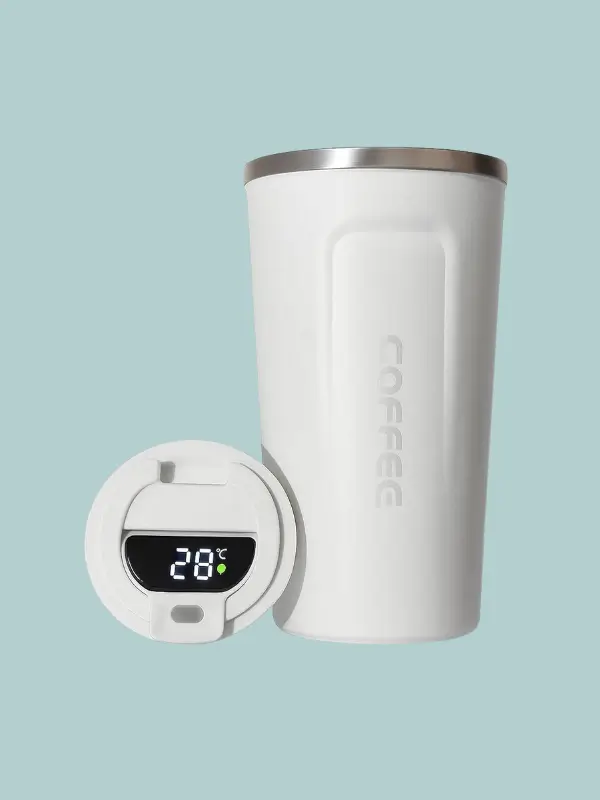 Premium white stainless steel insulated coffee flask