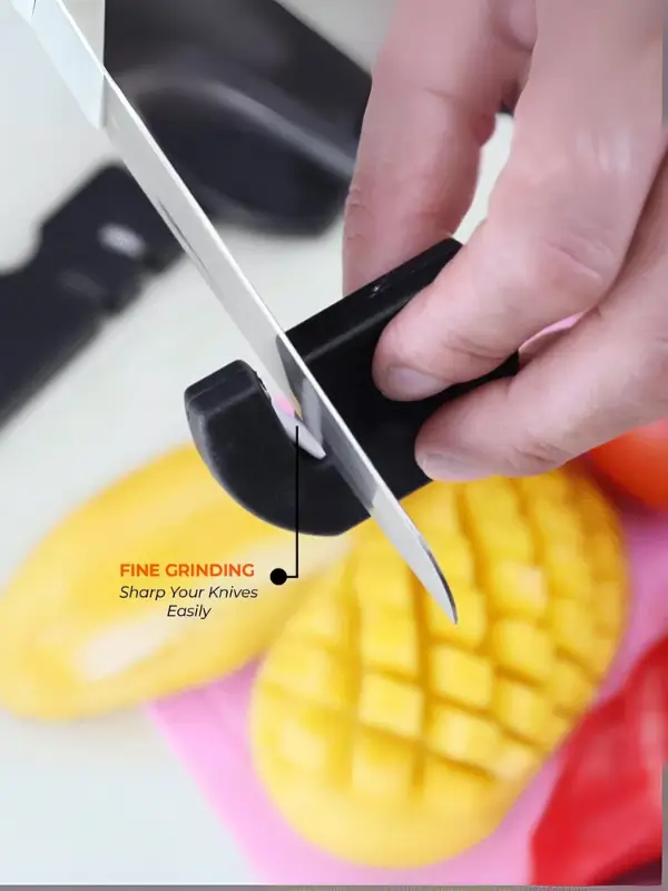 Evox dual-sided manual knife sharpener rod for kitchen knives