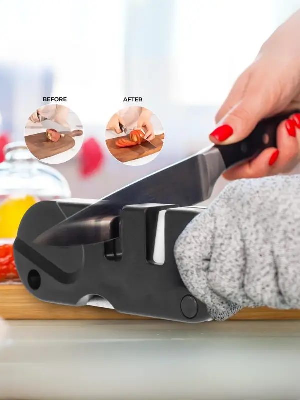 Kitchen steel knife sharpener rod Evox coarse and fine sides