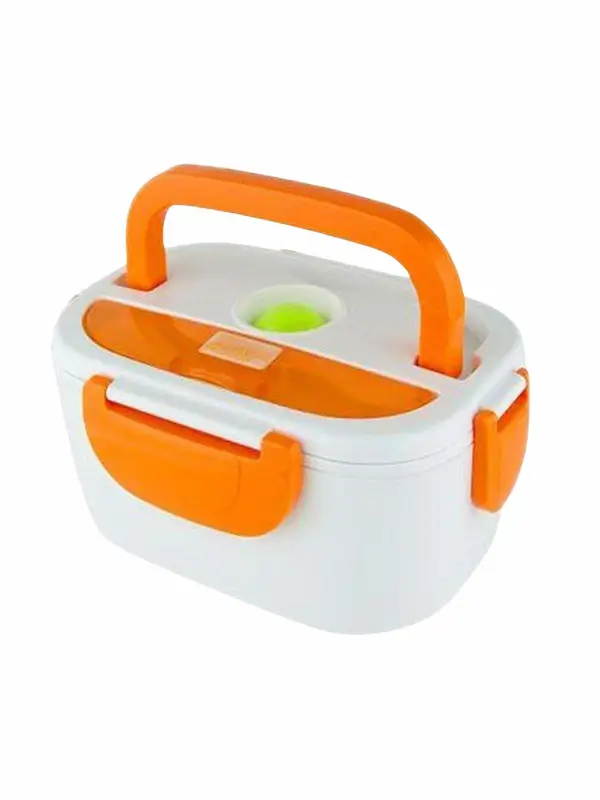 Laviora heated lunch box with orange handle and lid