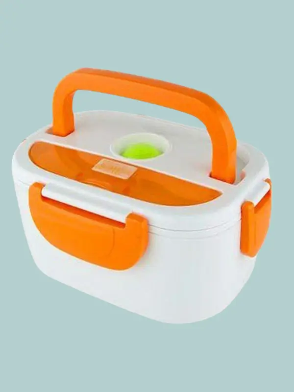 Portable electric food warmer in orange design